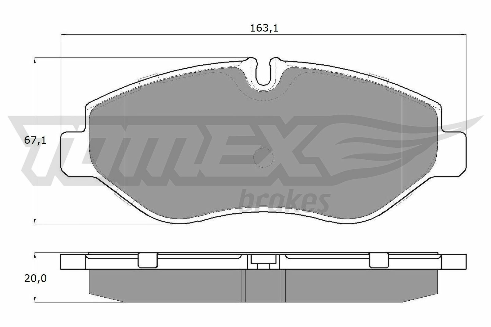 Sada brzdových destiček, kotoučová brzda TOMEX Brakes